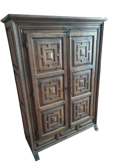 Armoire "vaisselier" en bois sculpté