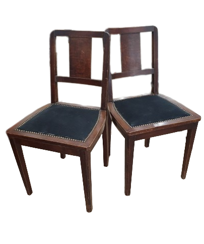 Paire de chaises bois et tissu