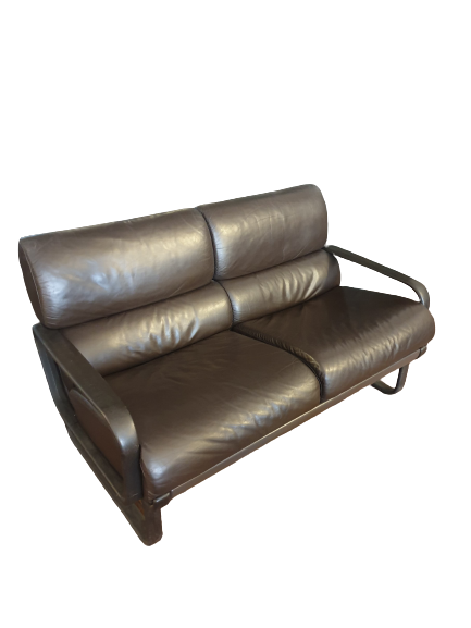 Canapé banquette DRABERT cuir noir