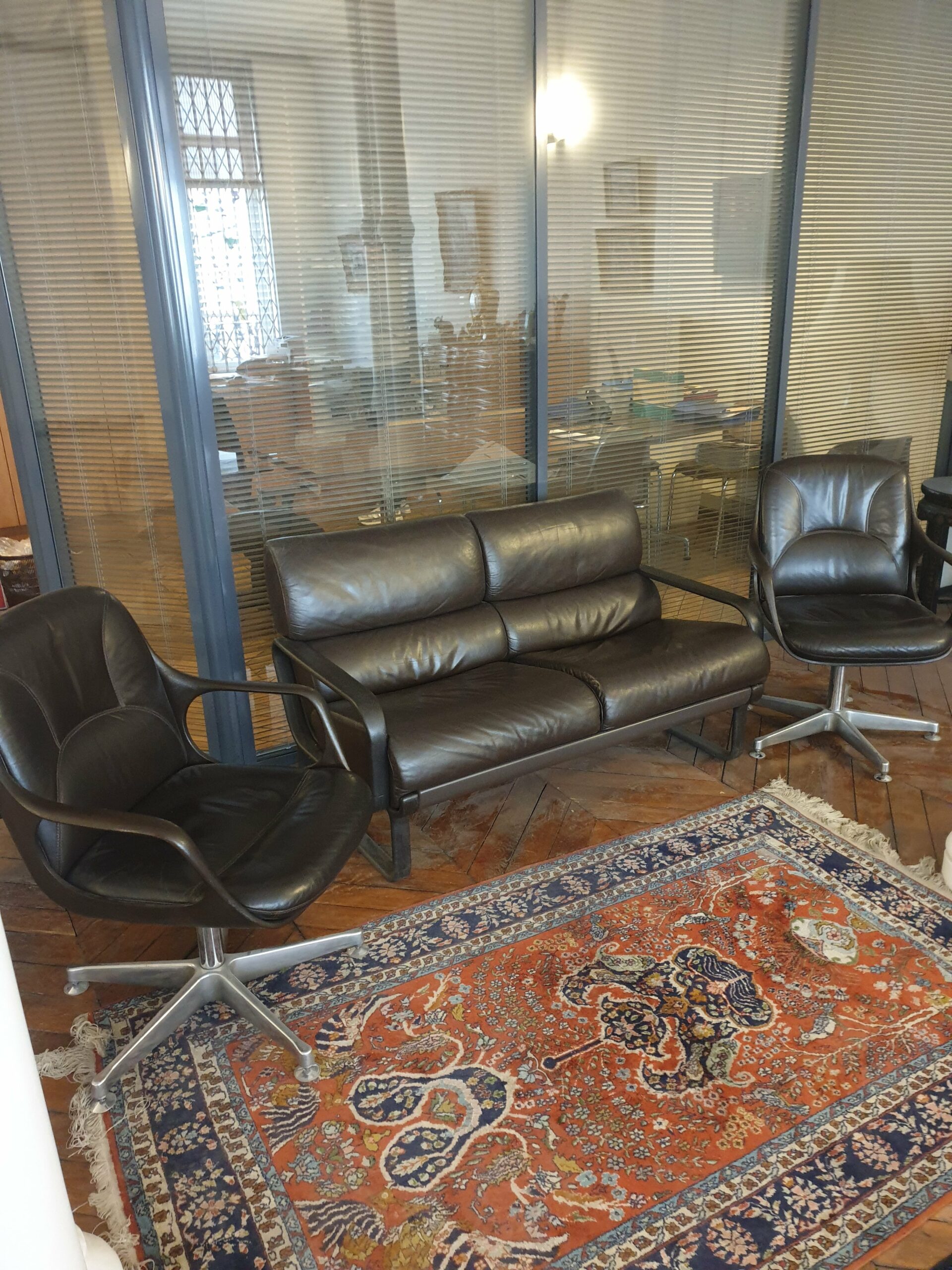 Canapé banquette DRABERT cuir noir – Image 5