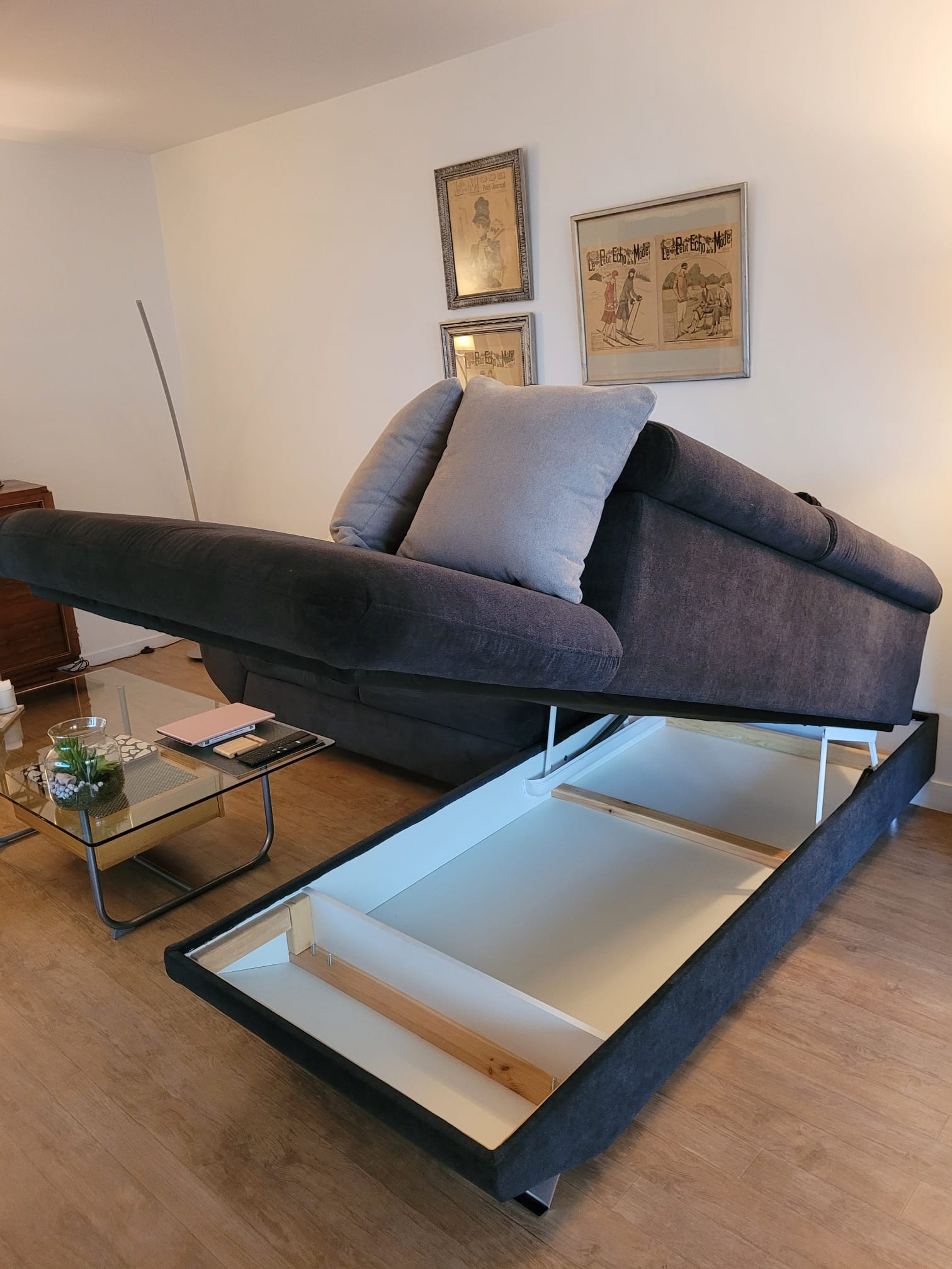 Canapé méridienne gris Anthracite récent – Image 2