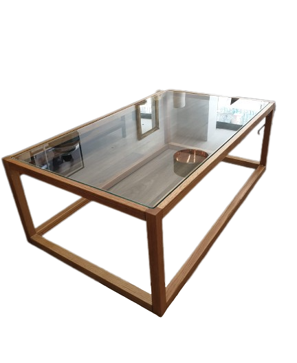 Table basse bois et verre Maison du Monde