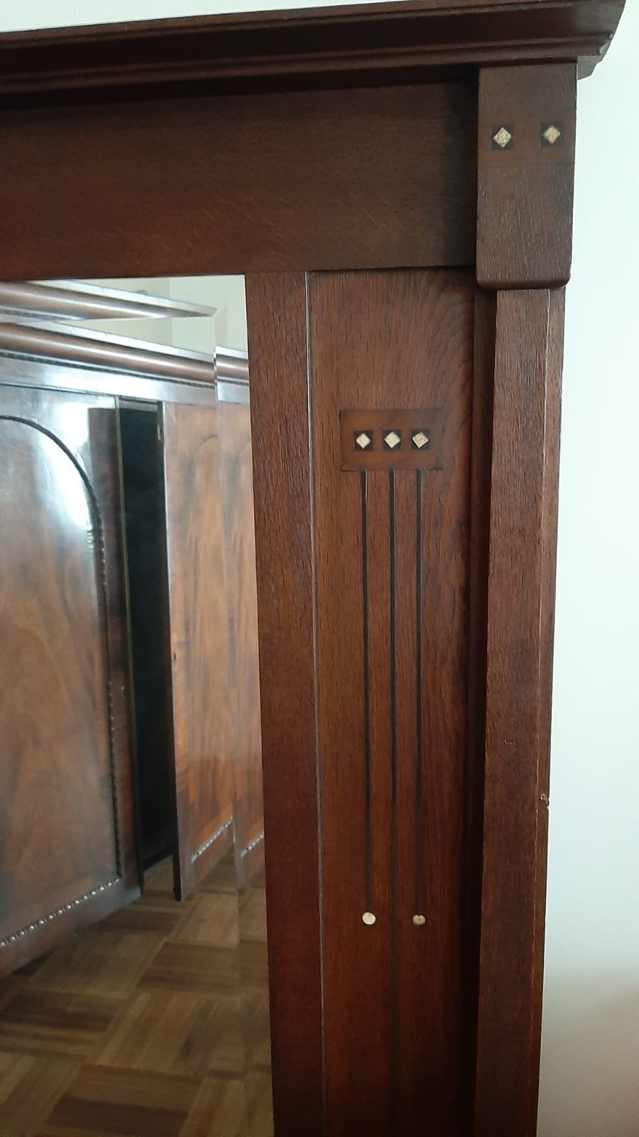 Grand miroir bois d'ébène années 50 – Image 2