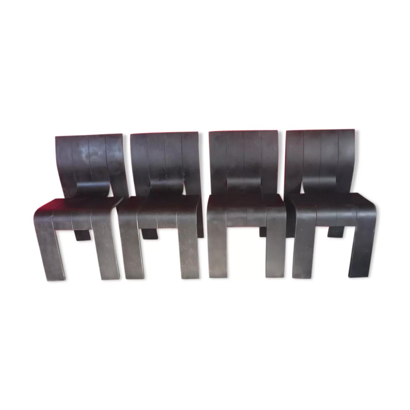 4 chaises design Gijs BAKKER années 70-80