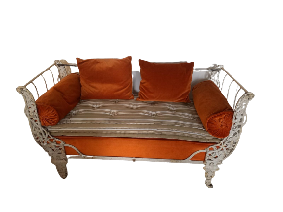 Lit banquette fer forgé vintage