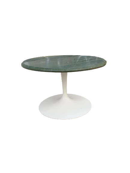 Table basse en marbre gris et pied Tulipe