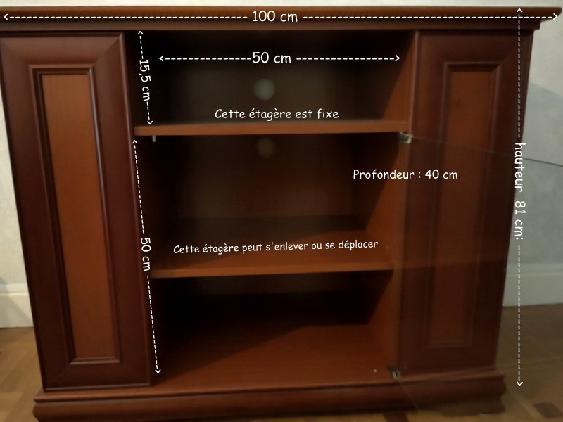 meuble TV/rangement en bois – Image 3