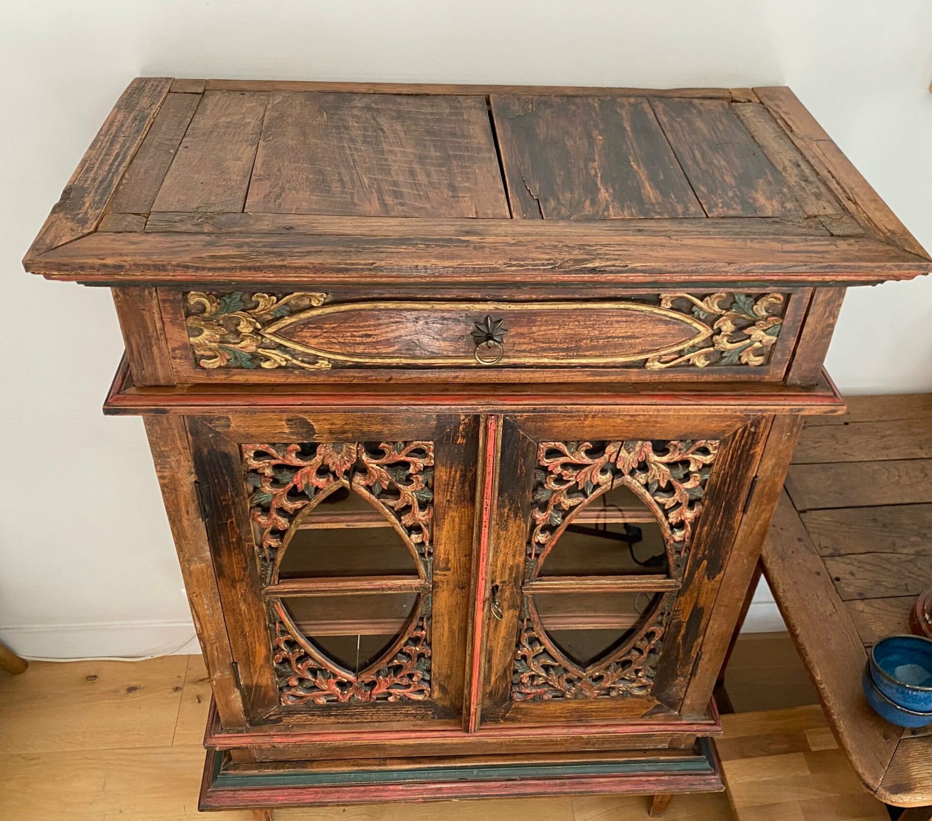 vaisselier/meuble de rangement ancien en bois – Image 4