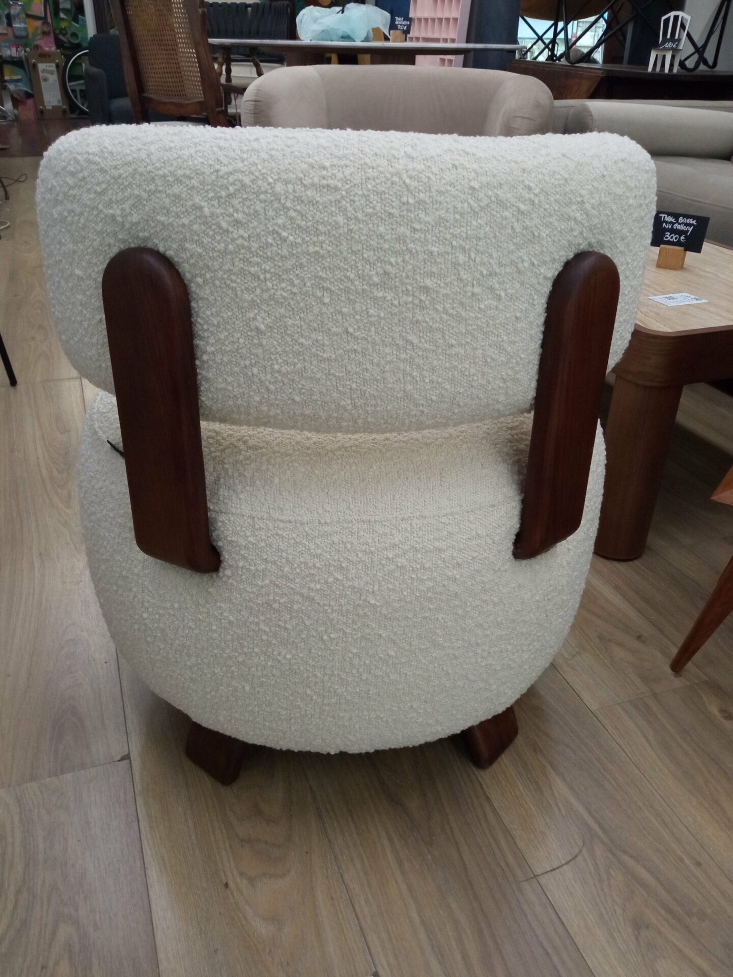 Fauteuil PLATON NV GALLERY écru bouclé – Image 3