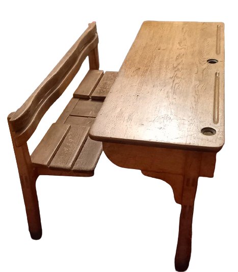 bureau enfant double place vintage tout en bois