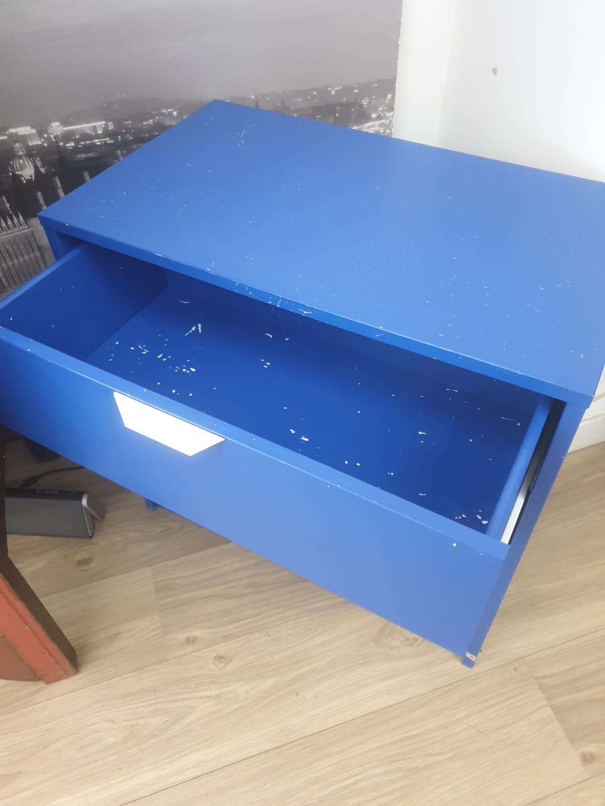 Commode 3 tiroirs bleu électrique – Image 4