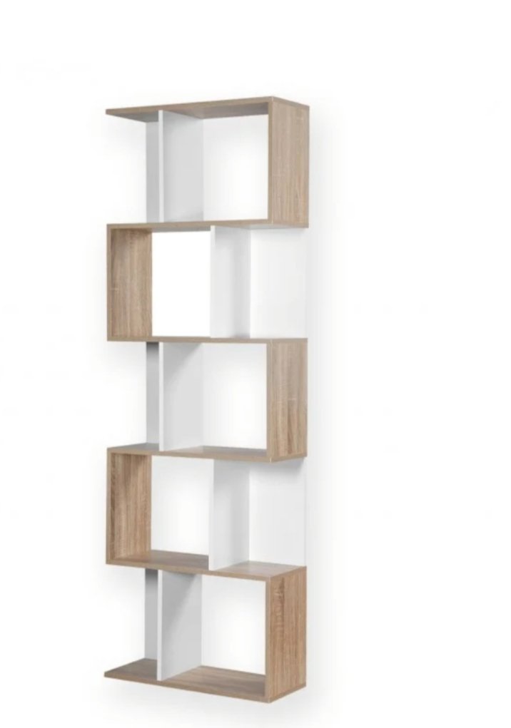 étagère de rangement couleur blanche et bois – Image 2