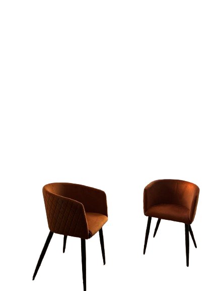 Paire de fauteuils en tissu velours Ambre