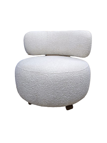 Fauteuil PLATON tissu bouclette blanc