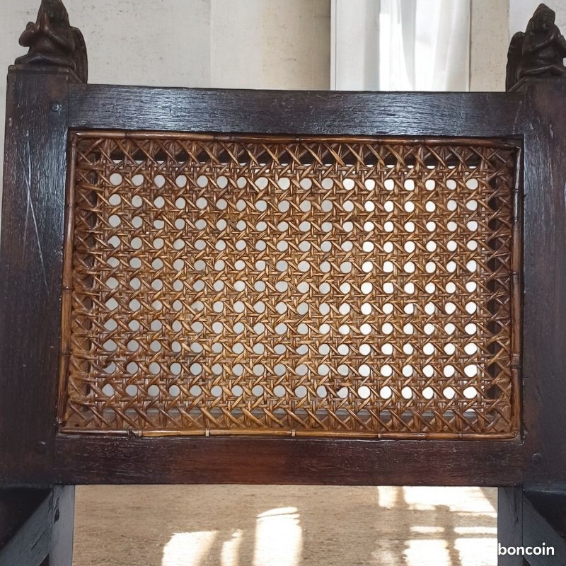 2 fauteuils anglo-indiens cannelés – Image 3