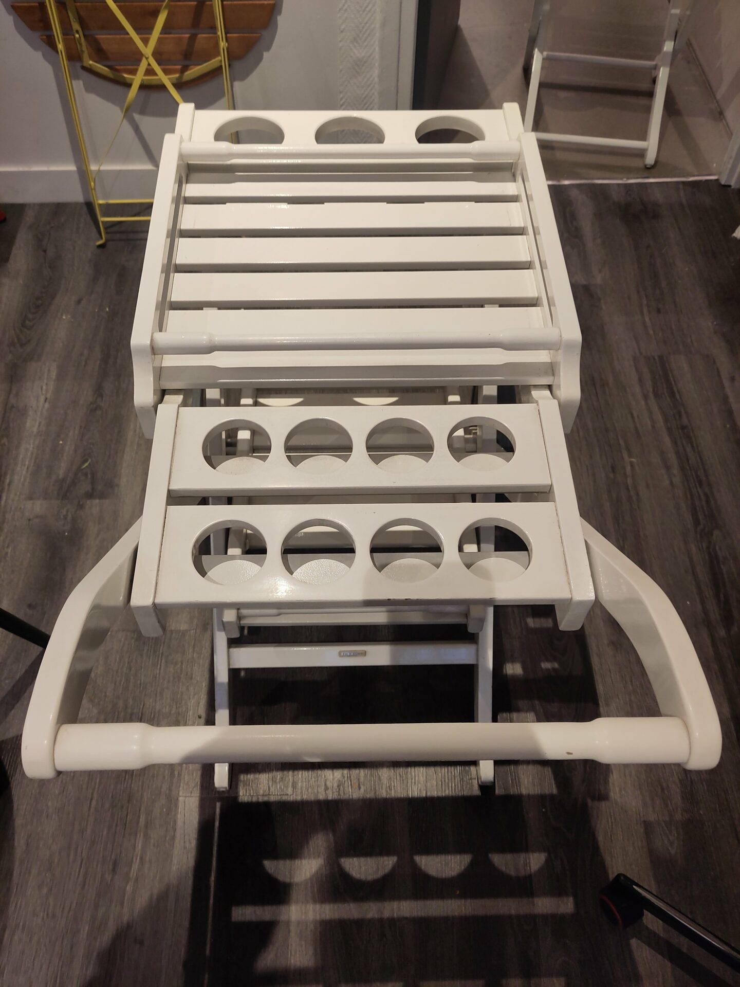 Desserte roulante en bois blanc triconfort – Image 6