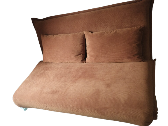Canapé convertible velour côtelé brun