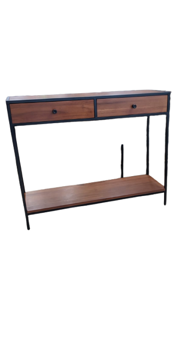 Console en acacia massif et métal