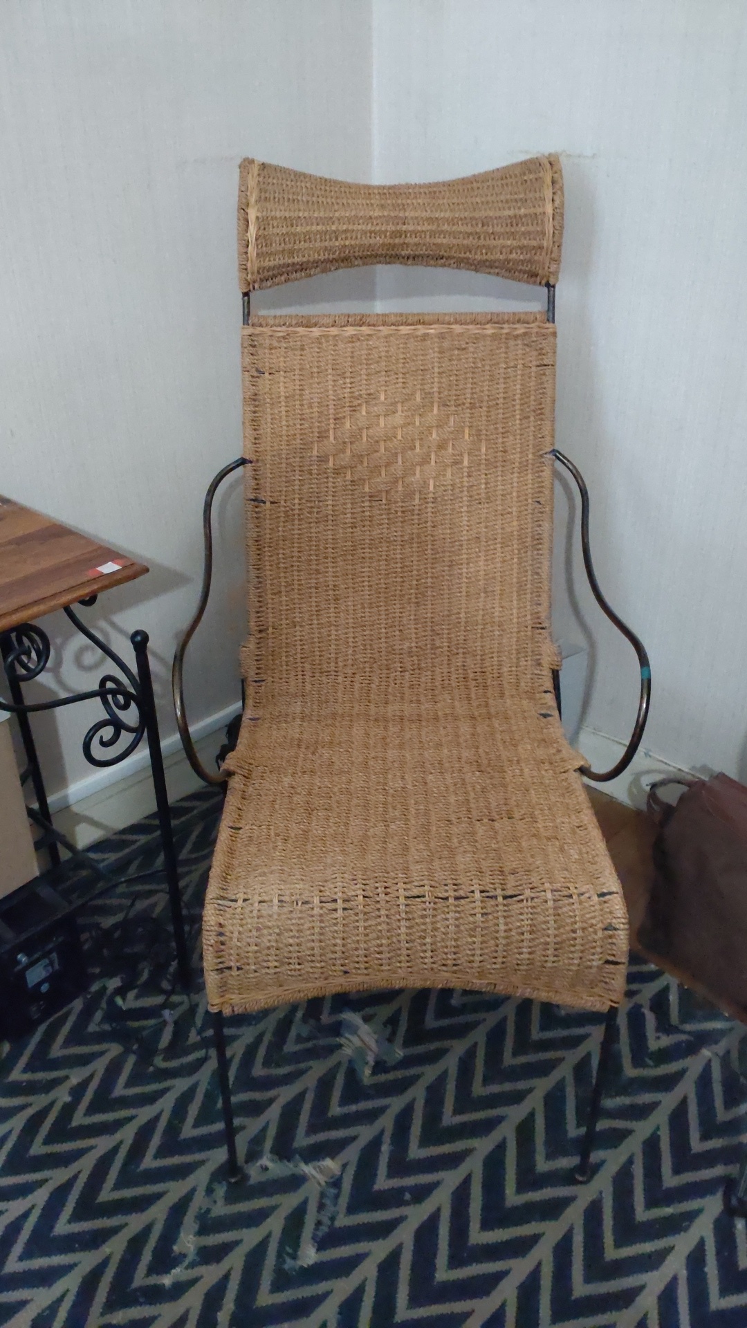 Fauteuil / Liseuse / Chaise longue en fer forgé et cordage – Image 2