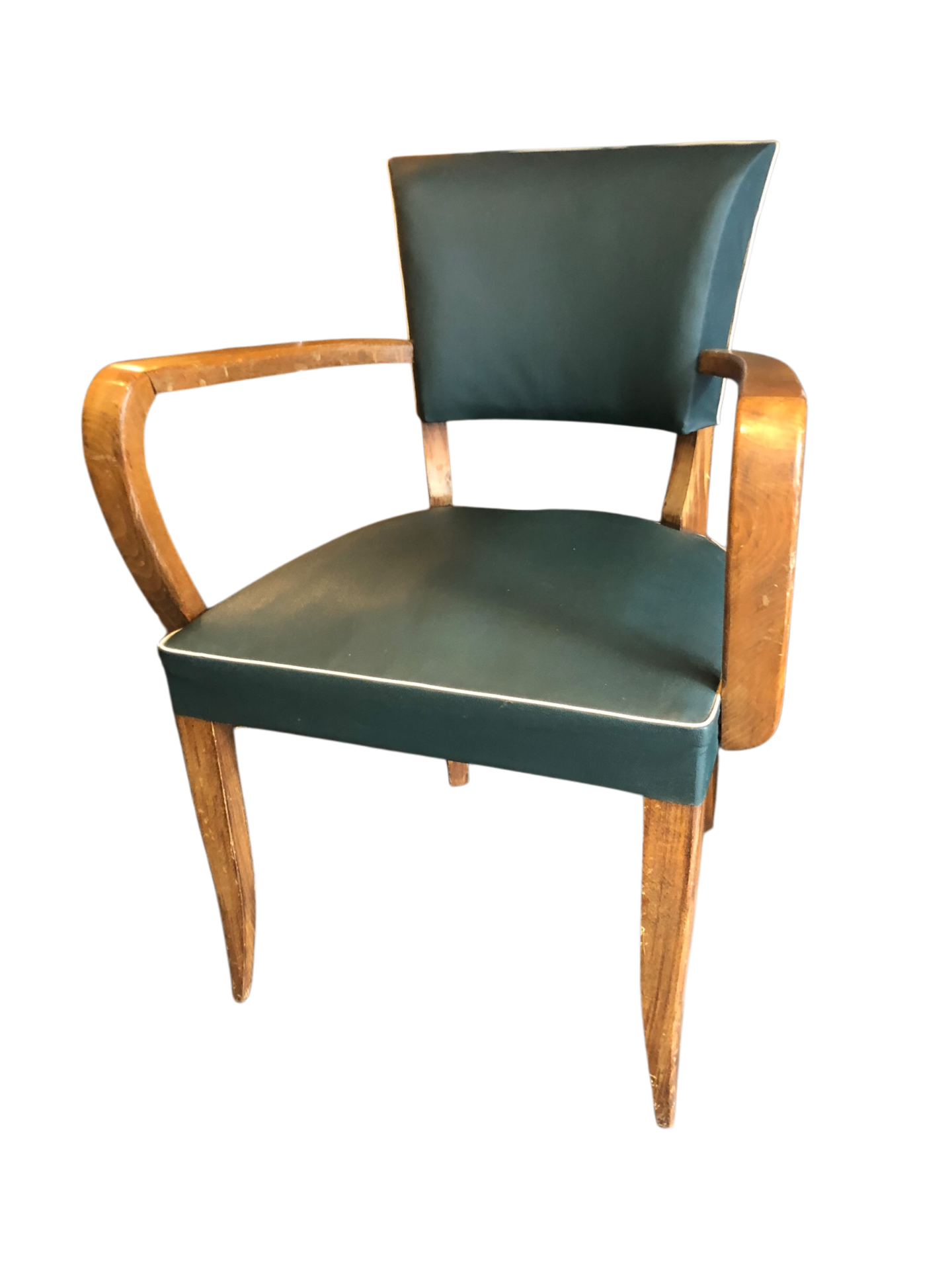 2 fauteuils de bridge vert et liseret blanc