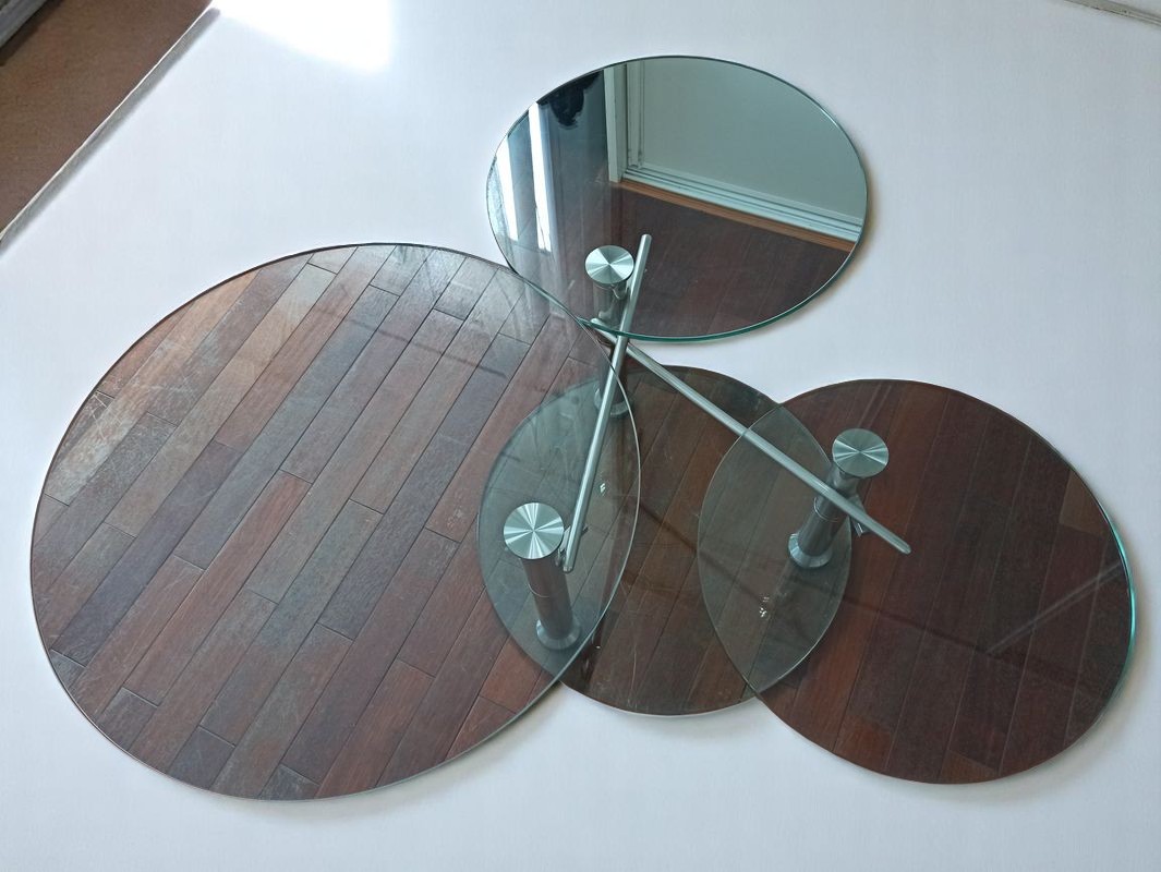 Belle table basse en verre et en metal – Image 4