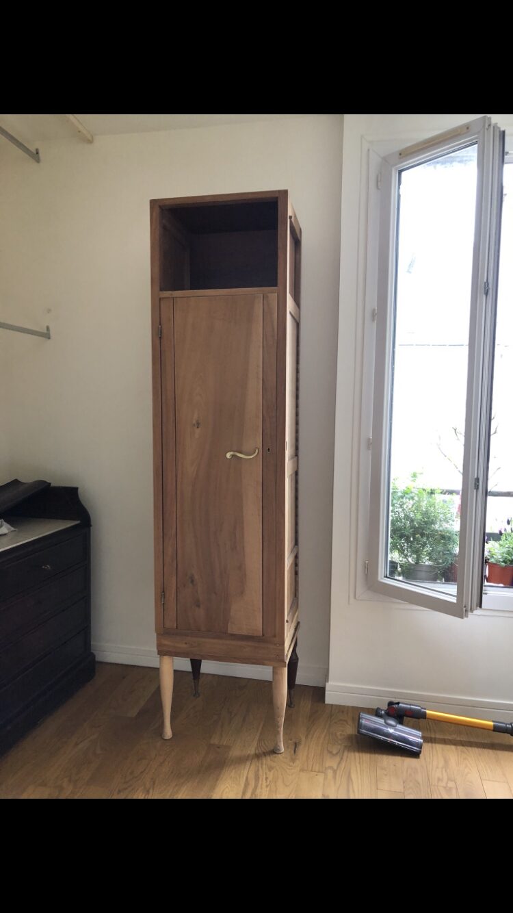 Armoire étroite bois style scandinave – Image 2