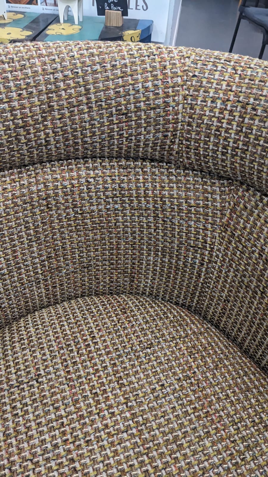 Chaise de bureau BARON tweed jaune Miami – Image 4