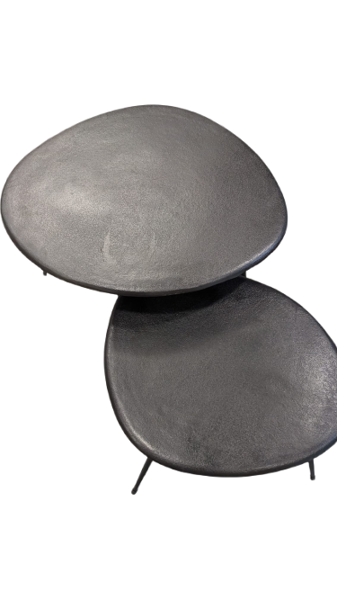 Paire de table basse en fonte d'aluminium