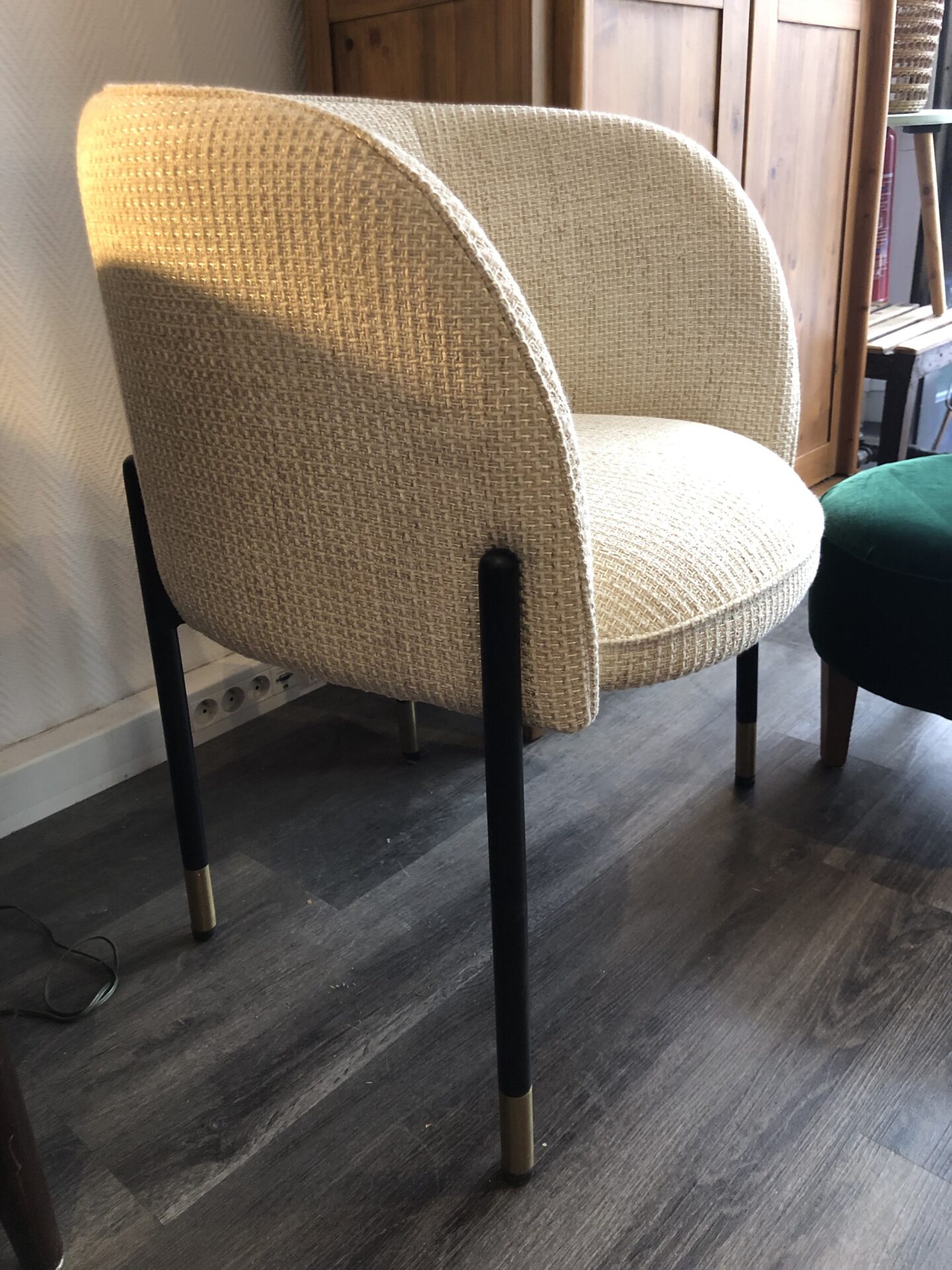 Fauteuil tweed beige CHUCK – Image 5