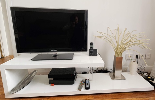 banc télé laqué blanc design – Image 2
