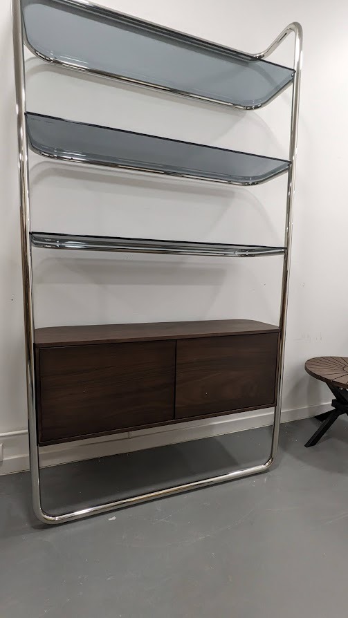 Etagère métal acier chromé avec caisson, Giorgi – Image 3
