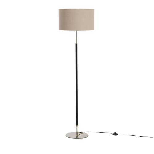 Lampadaire métal fer, laiton et lin, Jihana