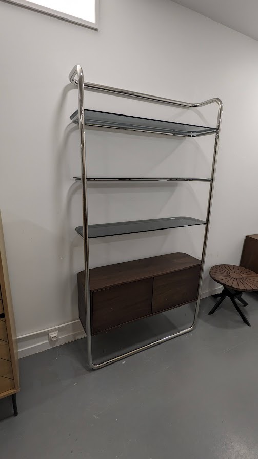 Etagère métal acier chromé avec caisson, Giorgi – Image 2