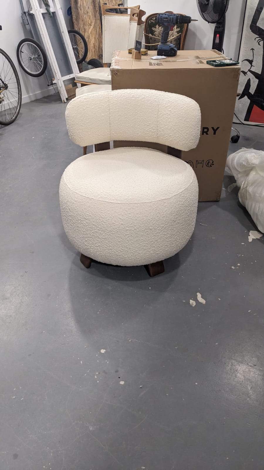 Fauteuil PLATON NV GALLERY écru bouclé – Image 7