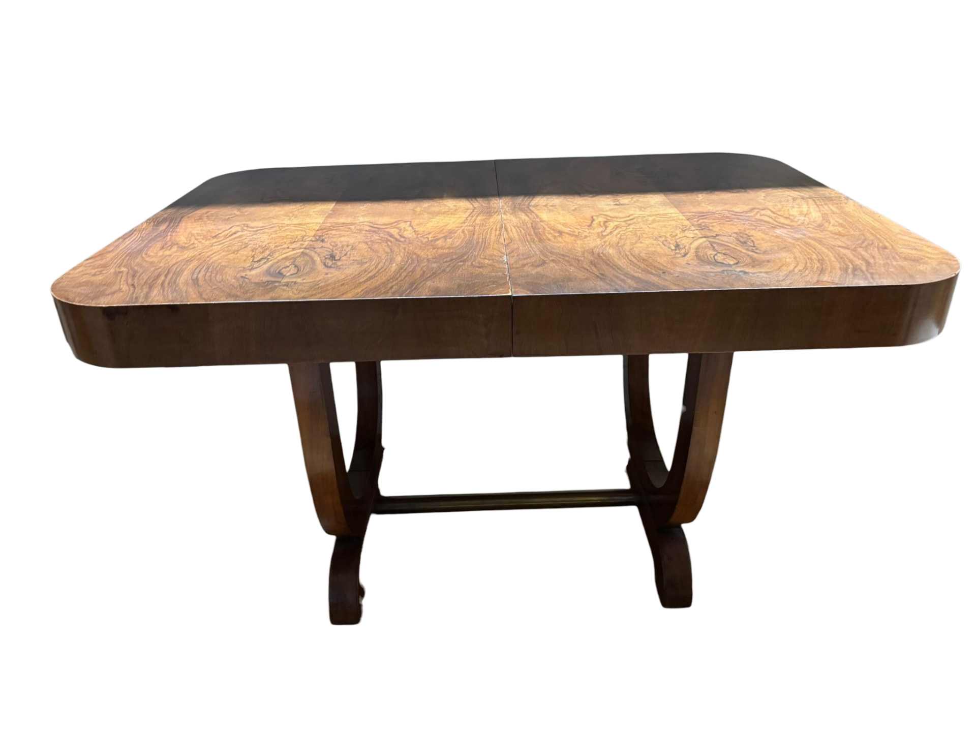 Table à manger extensible (6-12 personnes) placage noyer années 30