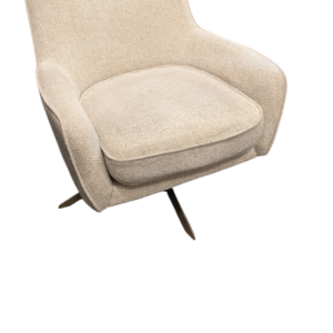 Fauteuil GOLDEN GUN Tweed sable & métal doré