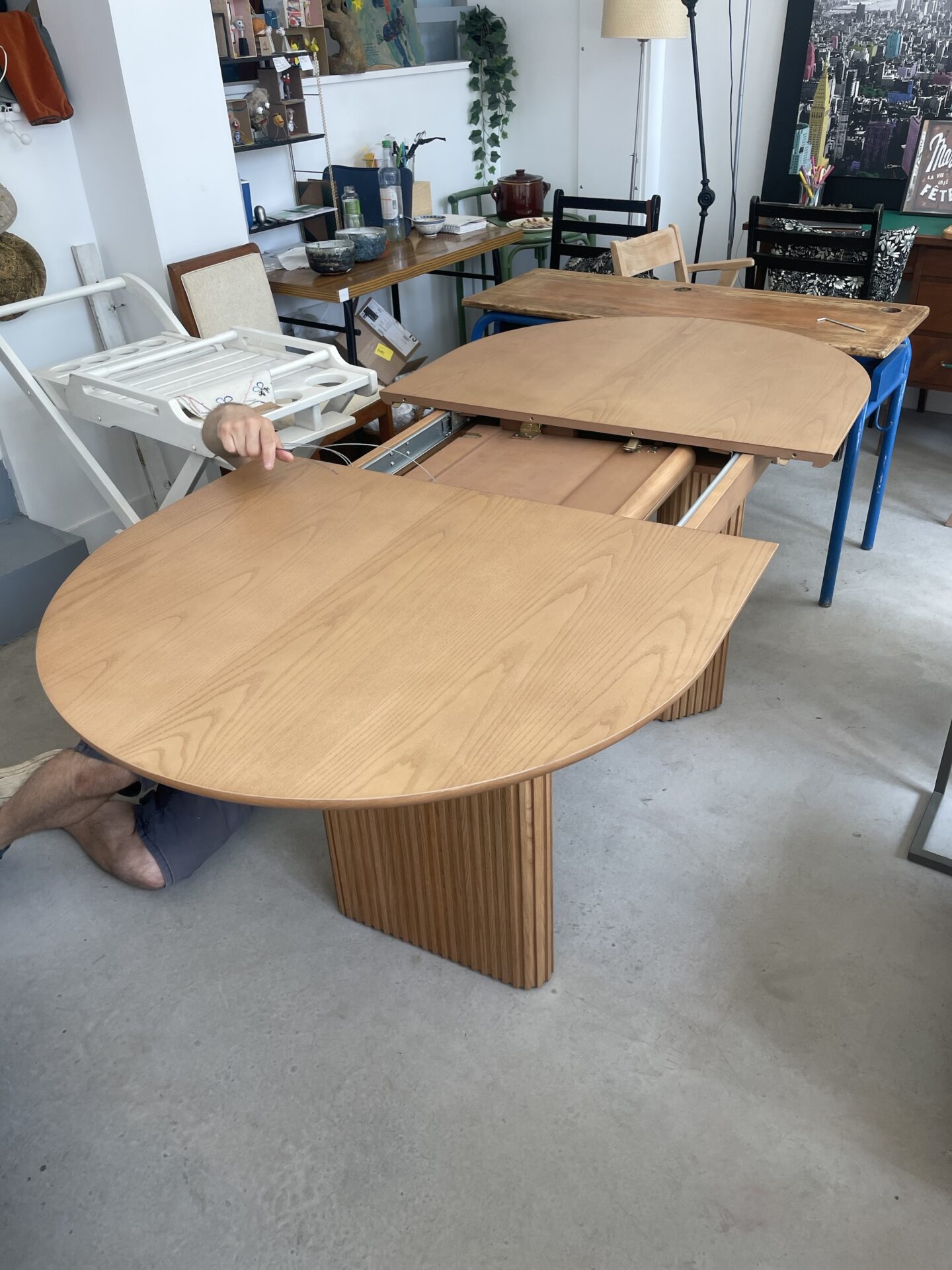 Table à manger extensible ADRIANO 4-8 personnes en frêne – Image 7