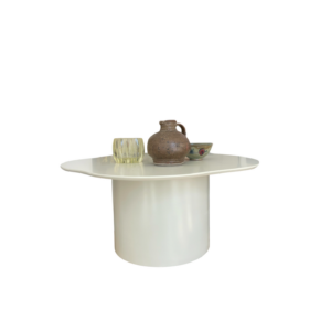 Table basse bois peint blanc argile « Estelle »