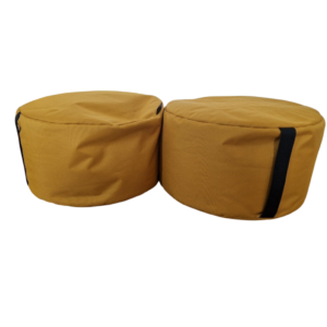 Paire de pouf jaune