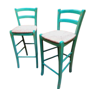 2 chaises / tabourets de bar vert