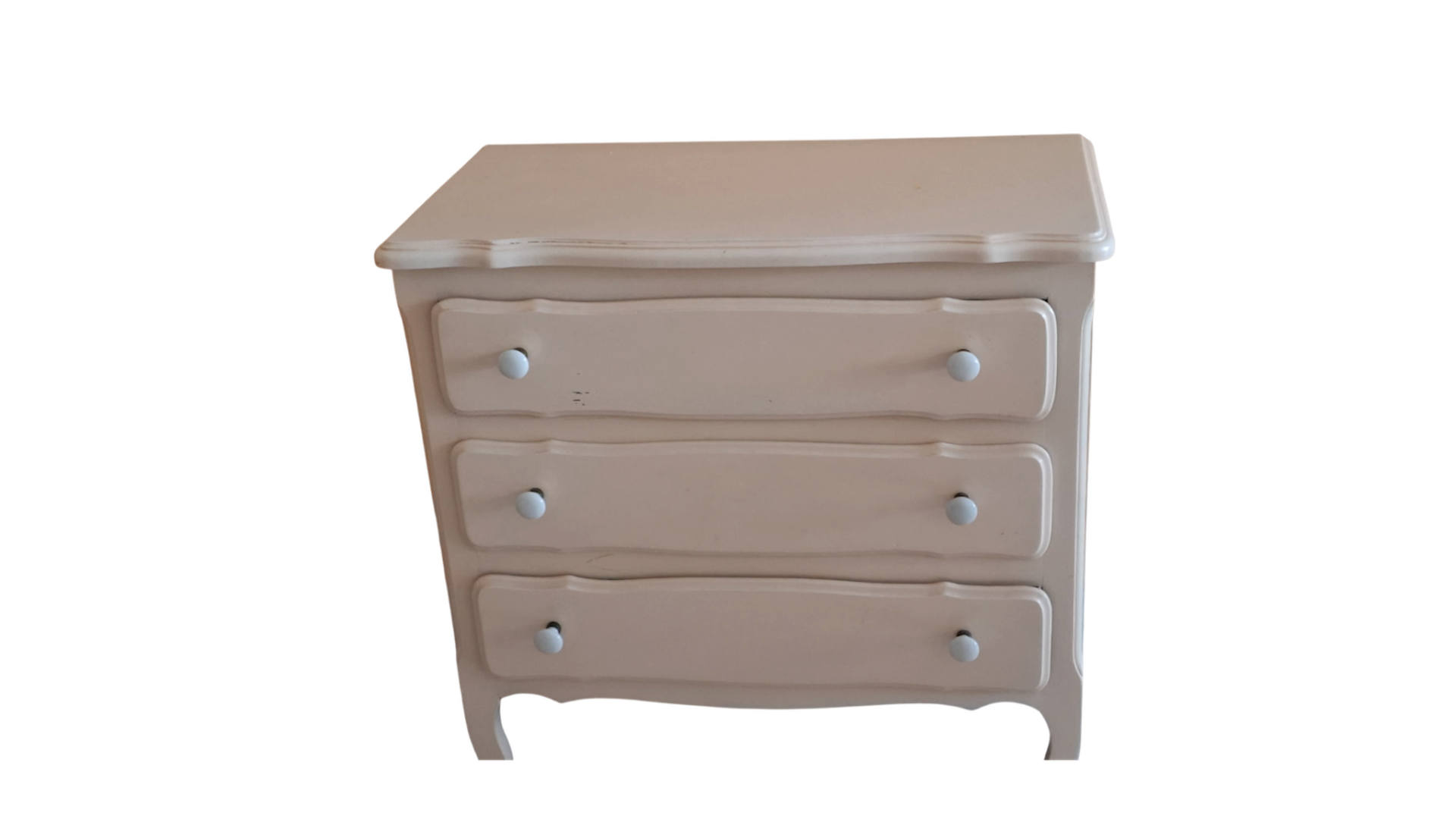 Commode en bois peinte en crème