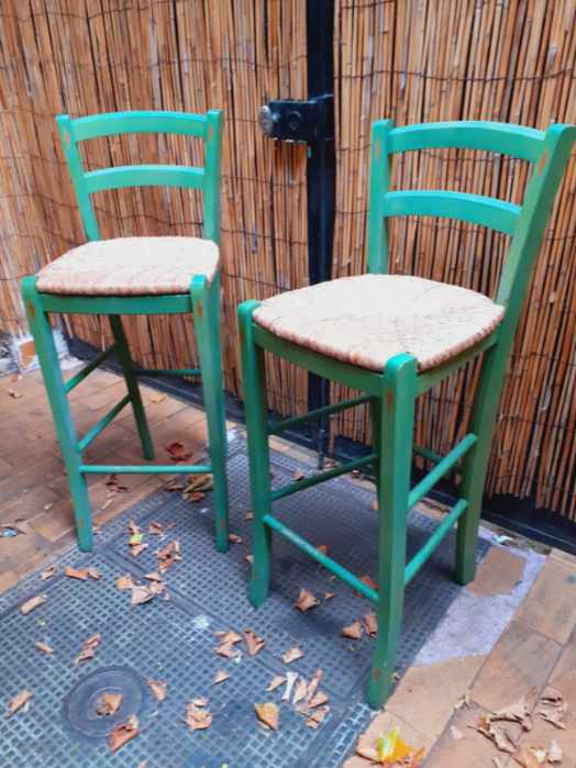 2 chaises / tabourets de bar vert – Image 2
